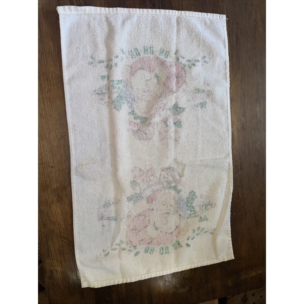Vintage Woolworth Co Cotton Terry Christmas Santa Claus Kitchen Hand Dish Towel